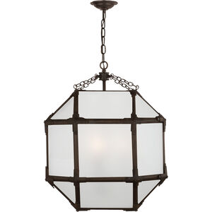 Suzanne Kasler Morris 3 Light 19 inch Antique Zinc Foyer Pendant Ceiling Light in Frosted Glass