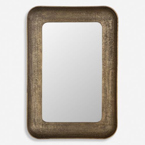 Alvaro 42.5 X 29.5 inch Plated Antique Brass Mirror