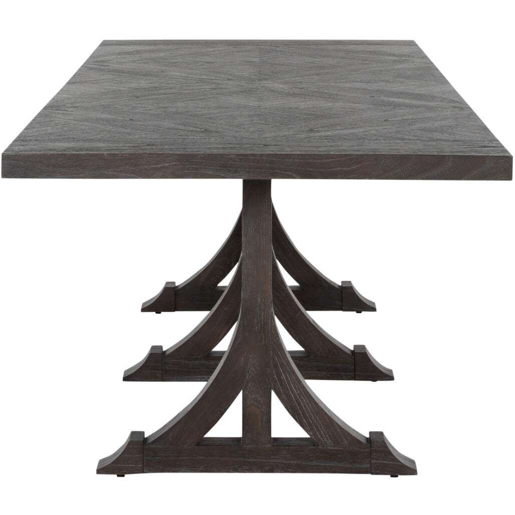 Adams 94 X 39 inch Cerused Forest Black Dining Table
