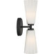 Contemporary 2 Light 5.13 inch Matte Black Wall Sconce Wall Light