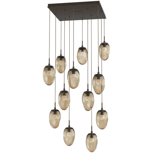 Meteo LED LED Flat Bronze Chandelier Ceiling Light, Square Multi-Port