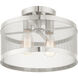 Industro 2 Light 13 inch Brushed Nickel Semi Flush Ceiling Light
