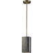 Radiance Collection 1 Light 5.5 inch Hammered Brass with Antique Brass Pendant Ceiling Light