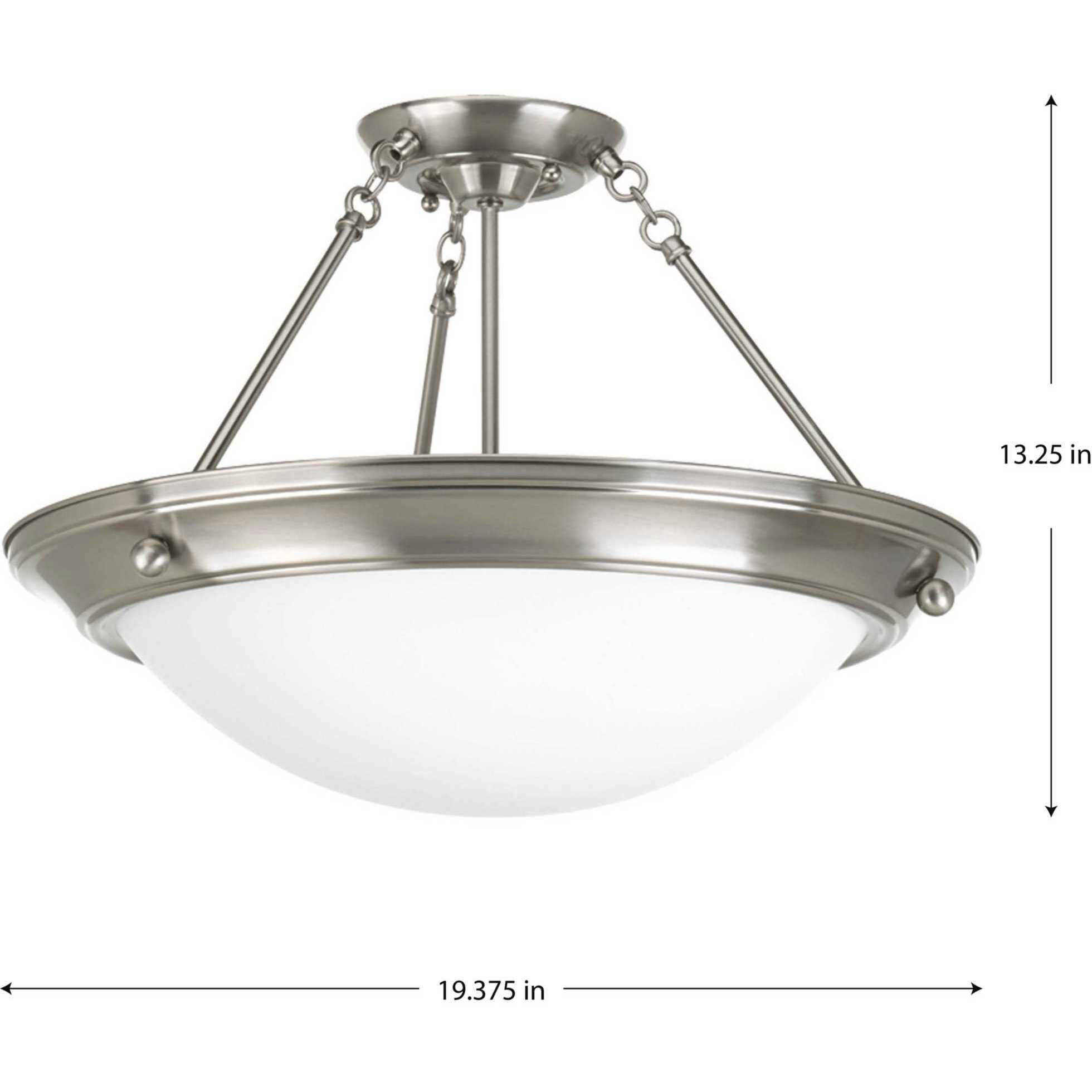Eclipse 3 Light 19.38 inch Brushed Nickel Flush Mount Ceiling Light