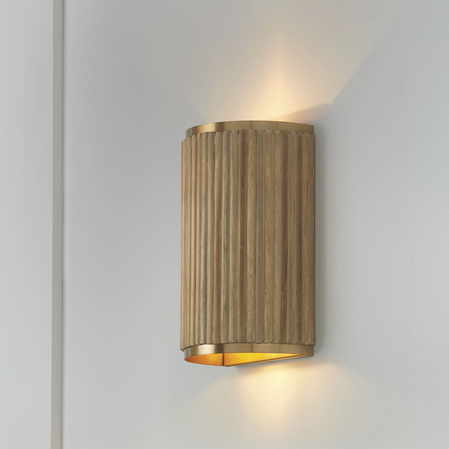 Donovan 2 Light 7.5 inch White Wash and Matte Brass Sconce Wall Light