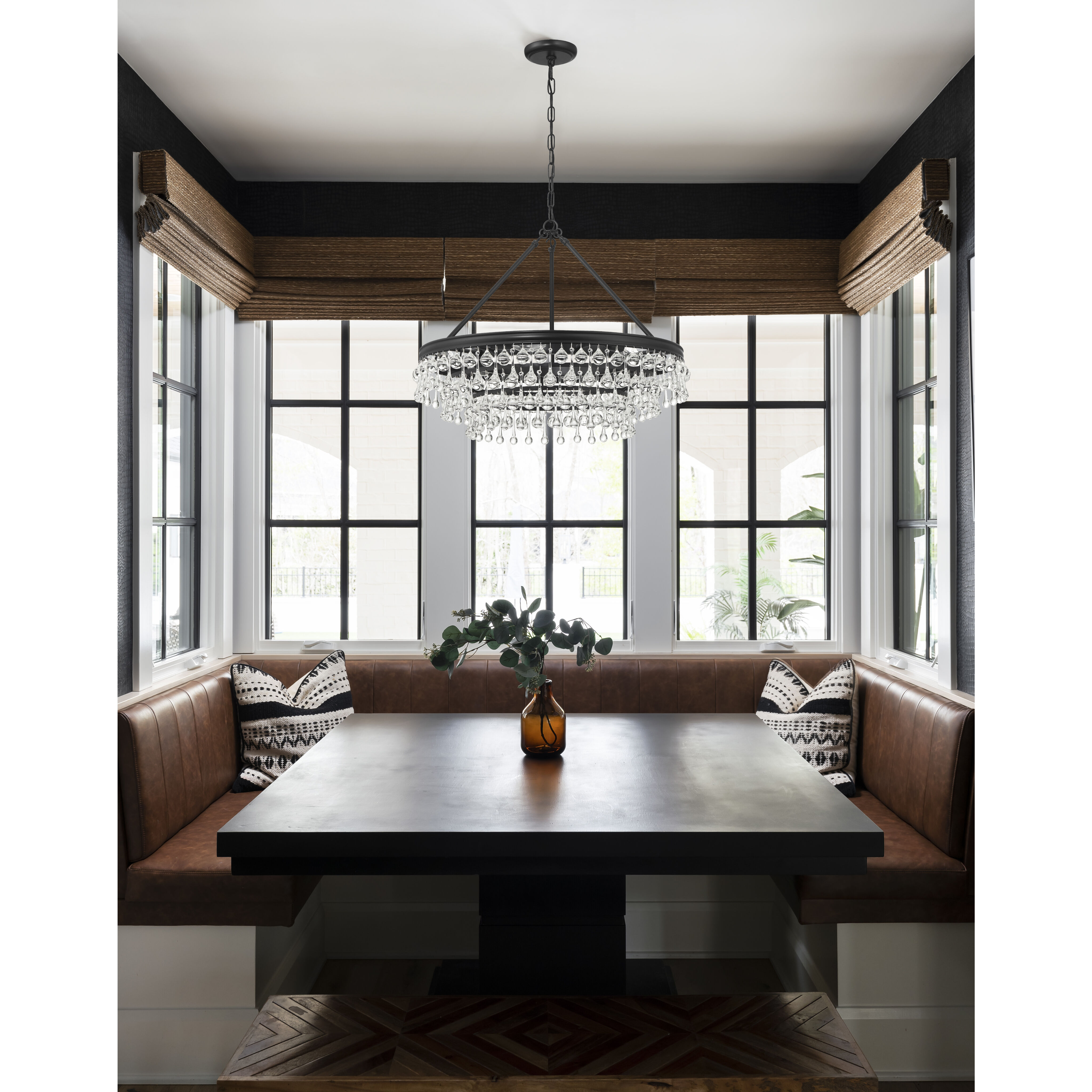 Calypso 6 Light 25 inch Matte Black Chandelier Ceiling Light