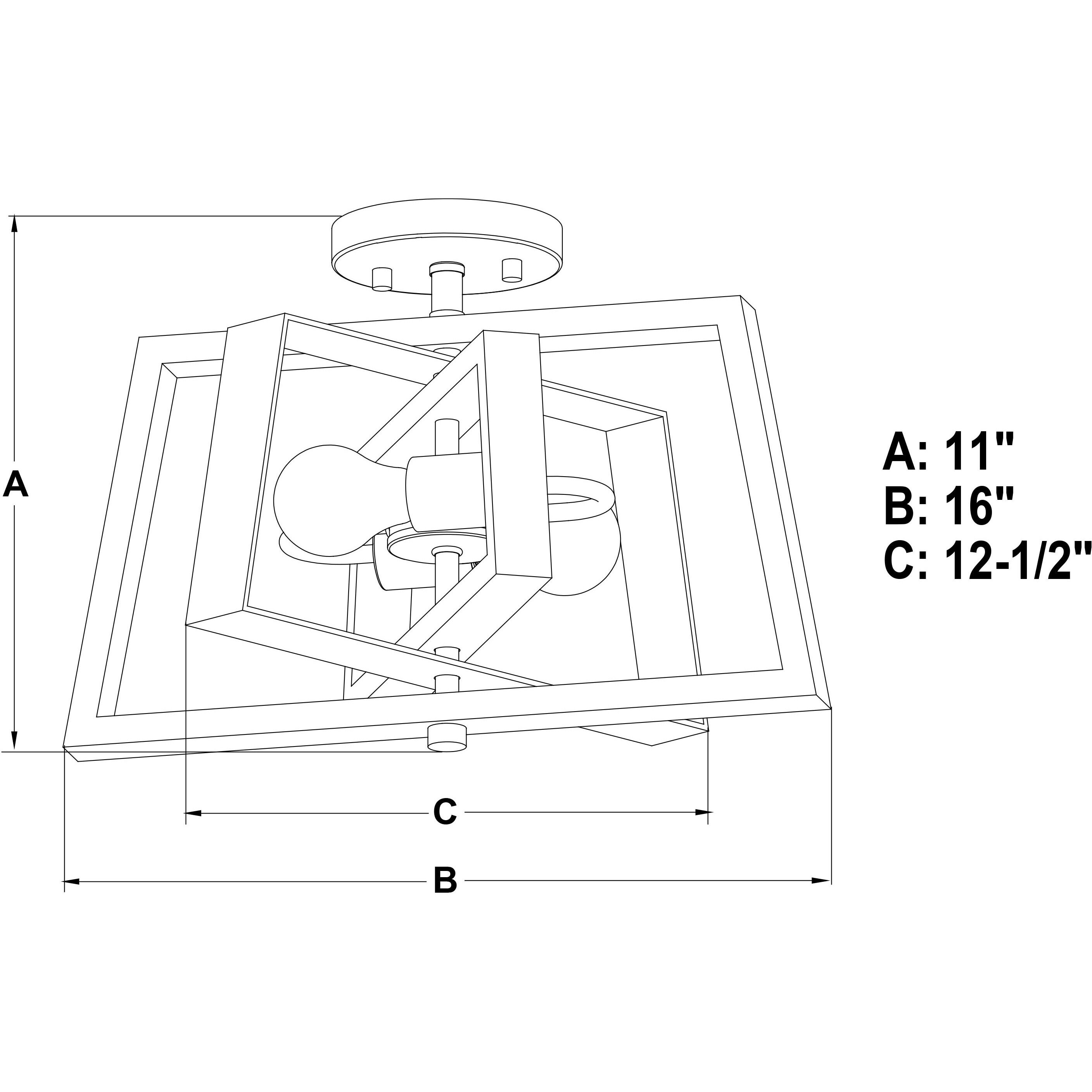 Dunning LED 16 inch Natural Brass and Burnished Chestnut Semi-Flush Mount Ceiling Light