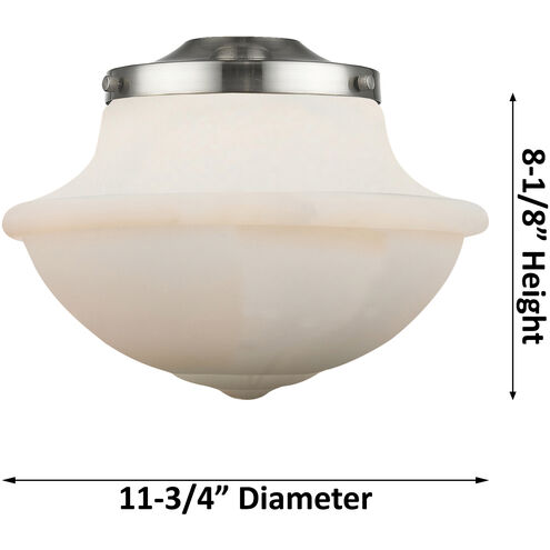 Oxford 1 Light 11.75 inch Black Antique Brass Mini Pendant Ceiling Light in Matte White Glass