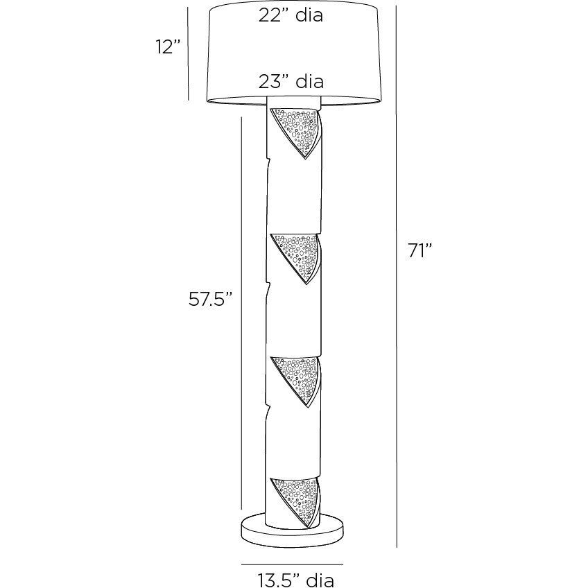 Cristiano 150 watt Ivory Floor Lamp Portable Light