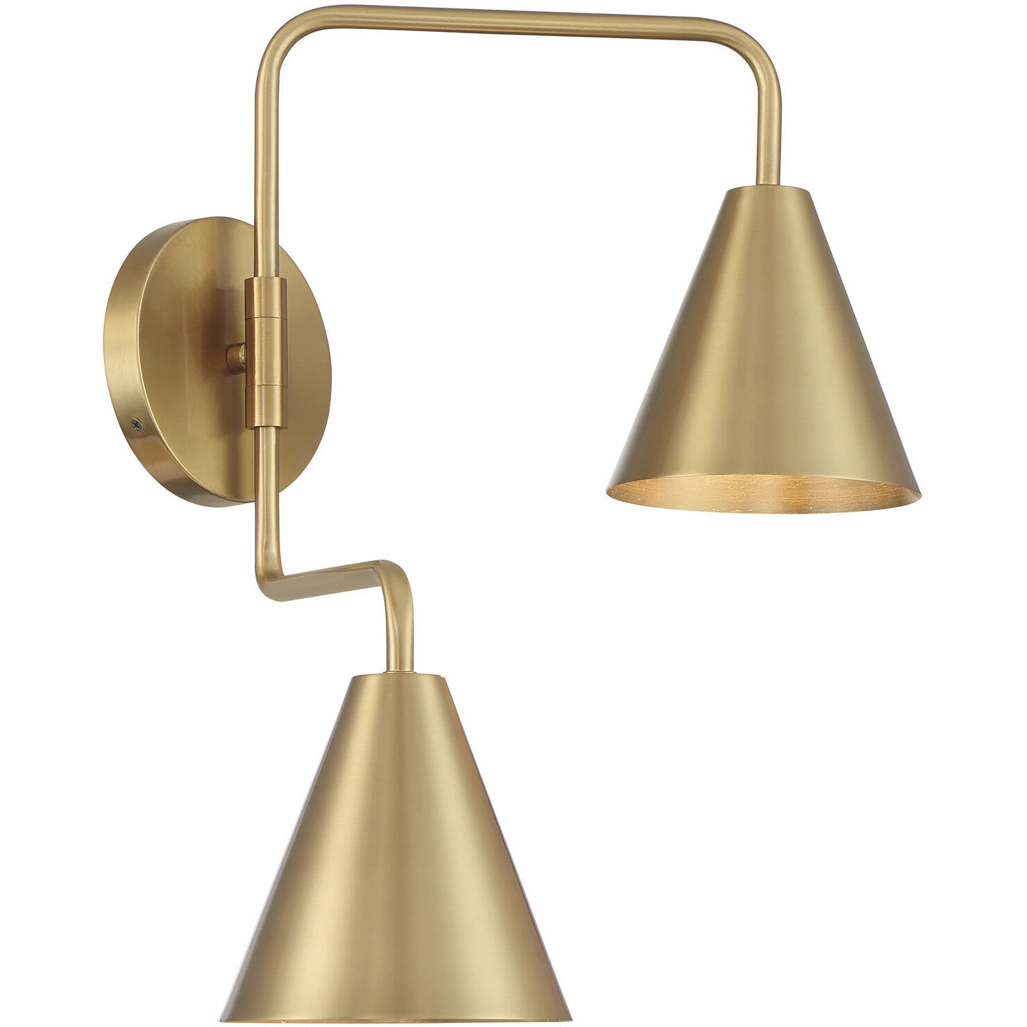 Modern 60.00 watt Natural Brass Adjustable Wall Sconce Wall Light