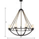 Natural Rope 8 Light 41 inch Aged Bronze with Natural Chandelier Ceiling Light