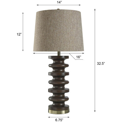 Walnut Ridge 32.5 inch 150.00 watt Brown Walnut Table Lamp Portable Light