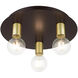 Hillview 3 Light 14 inch Bronze Flush Mount Ceiling Light