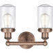 Dover 2 Light 15.5 inch Antique Copper Bath Vanity Light Wall Light in Clear