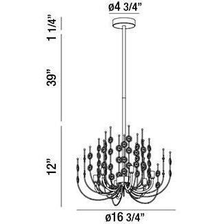 Vice 6 Light 17 inch Chrome Chandelier Ceiling Light