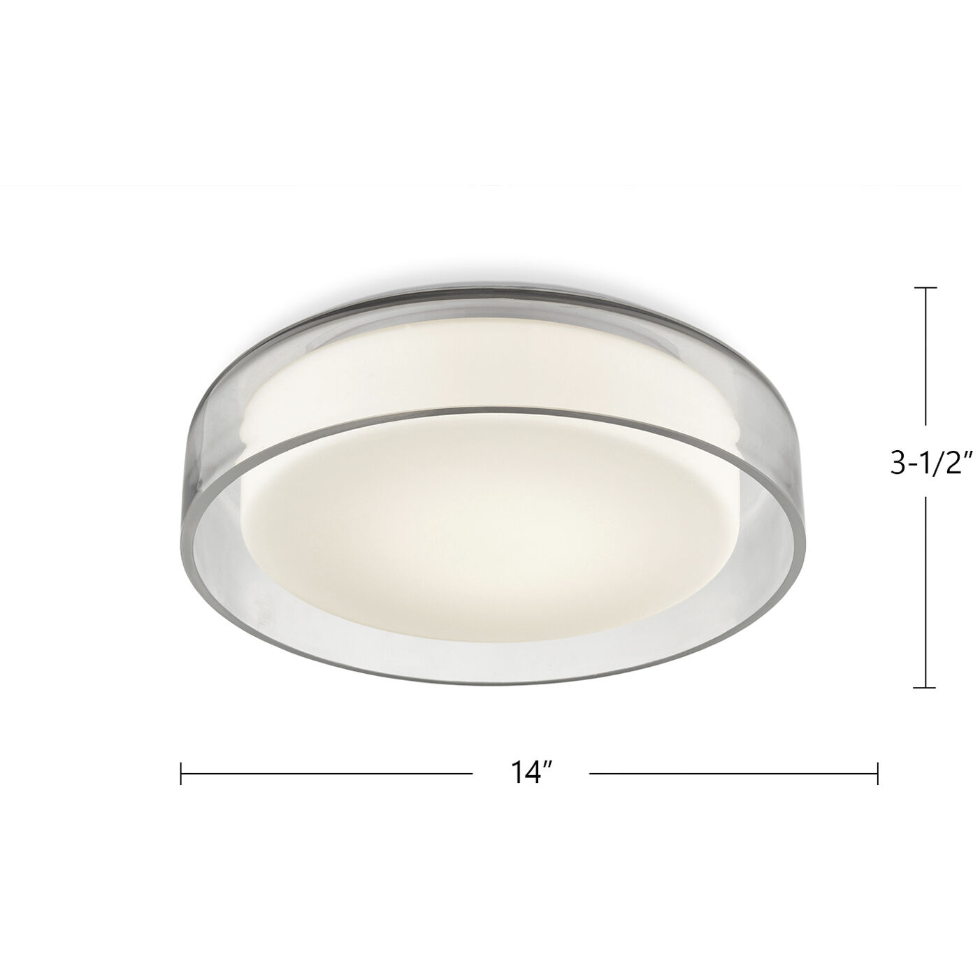 Aston LED 14 inch Clear Flush Mount Ceiling Light