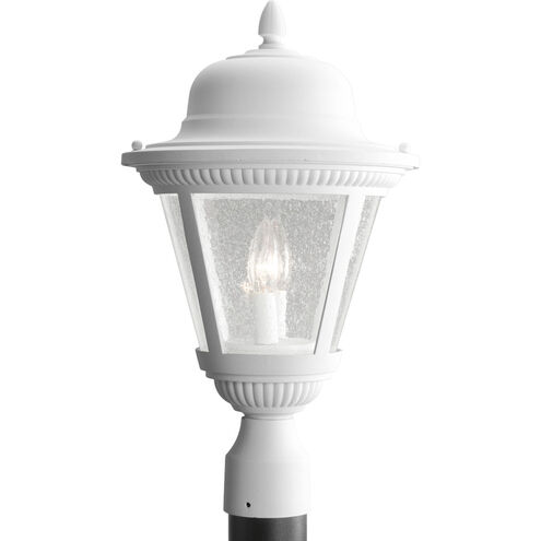 Westport 2 Light 19 inch White Outdoor Post Lantern in Clear Seeded