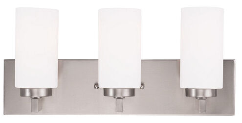 West Lake 3 Light 18 inch Brushed Nickel Bath Vanity Wall Light