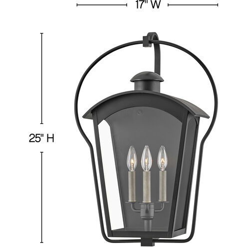 Heritage Yale LED 25 inch Black with Burnished Bronze Outdoor Wall Mount Lantern