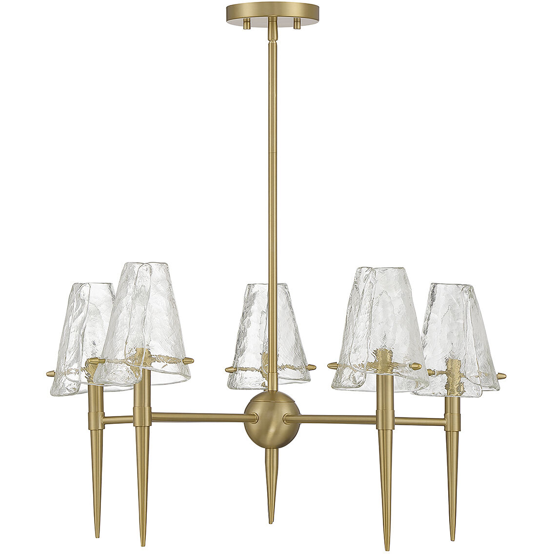 Shellbourne 5 Light 26 inch Warm Brass Chandelier Ceiling Light