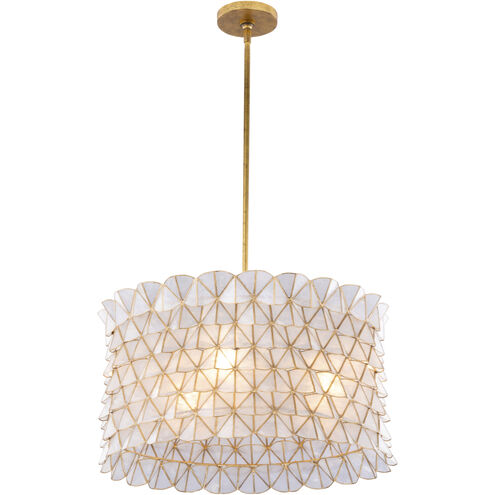 Flair 3 Light 22 inch Oxidized Gold Leaf Pendant Ceiling Light