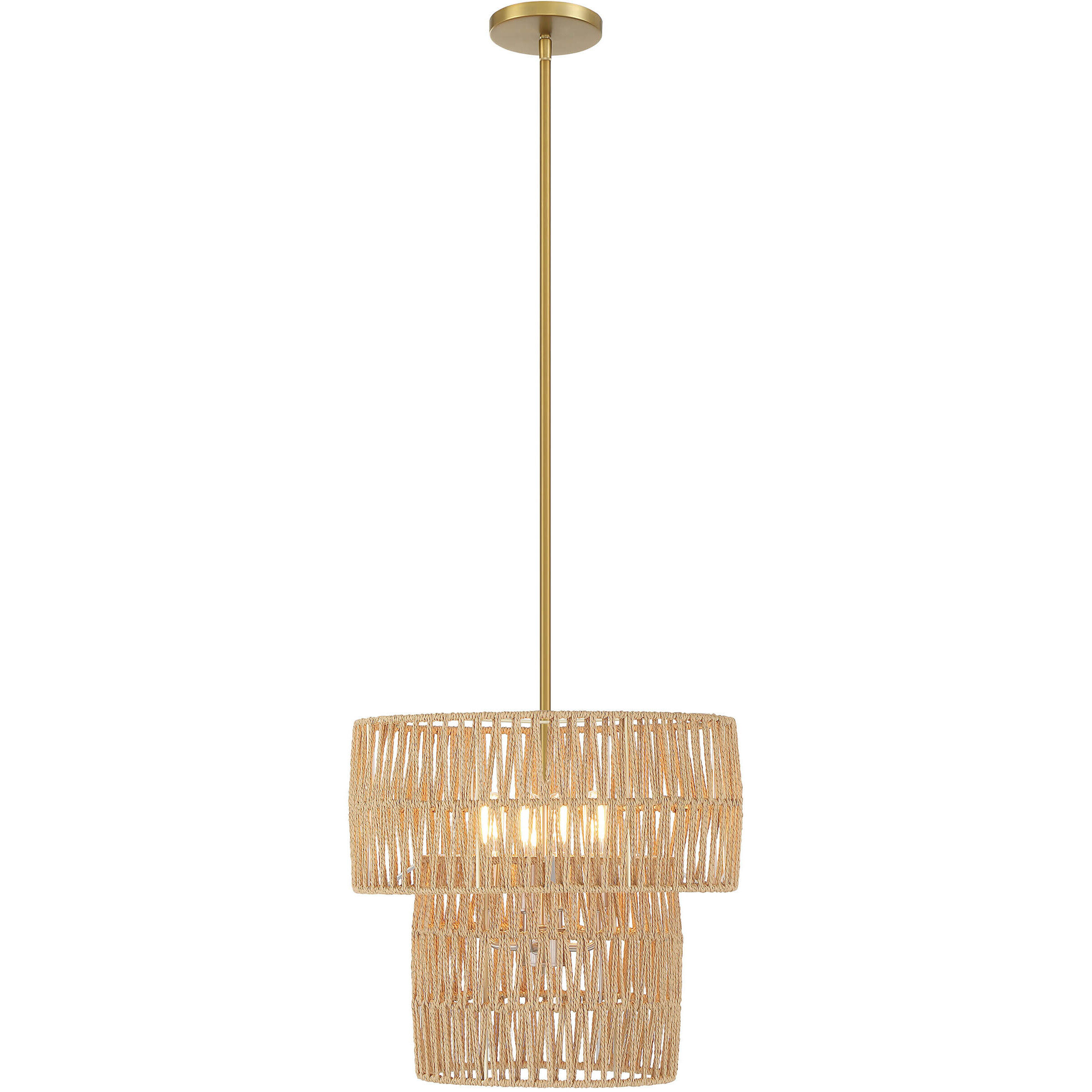 Bungalow Heaven 4 Light 16 inch Soft Brass Pendant Ceiling Light