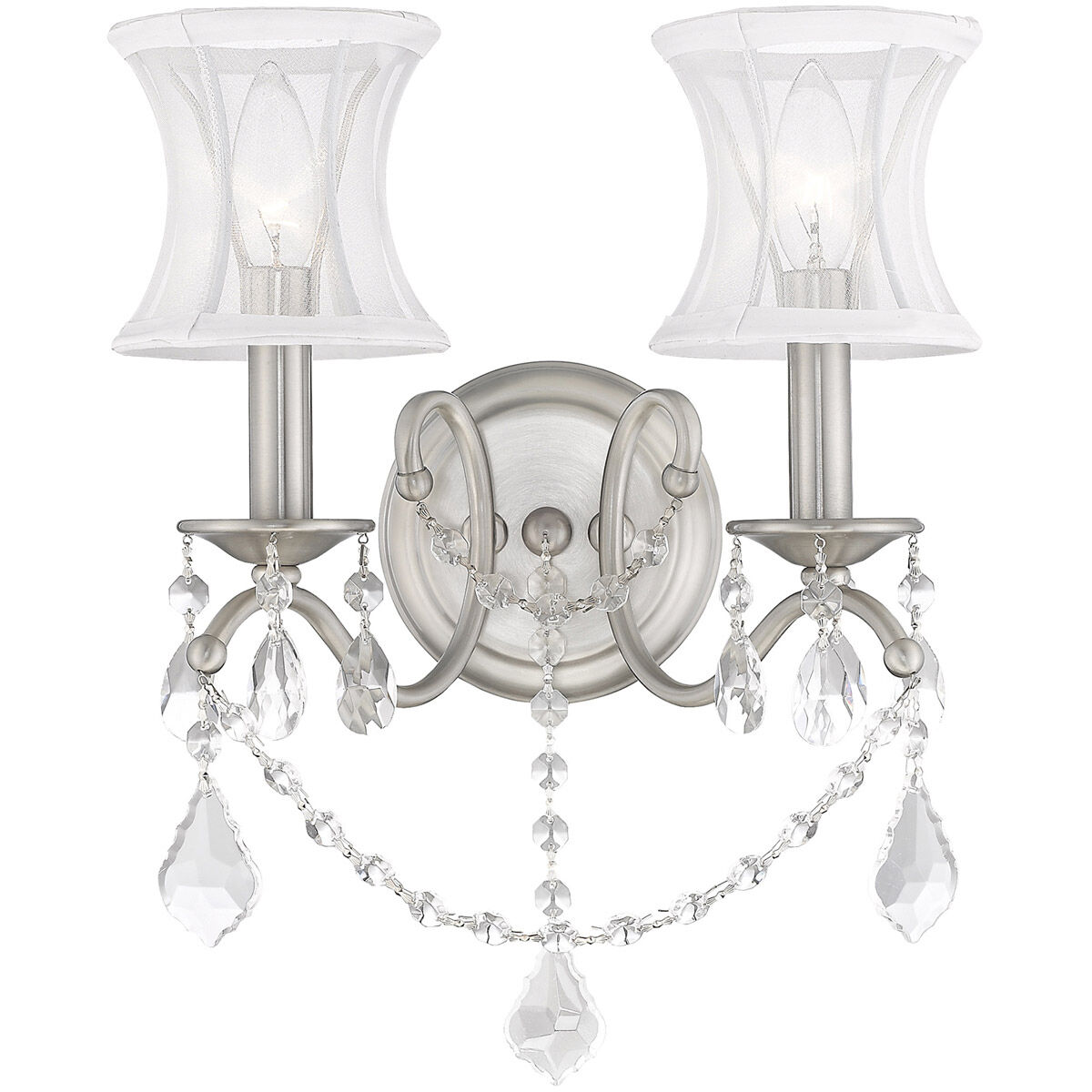 Newcastle 2 Light 12 inch Brushed Nickel Wall Sconce Wall Light