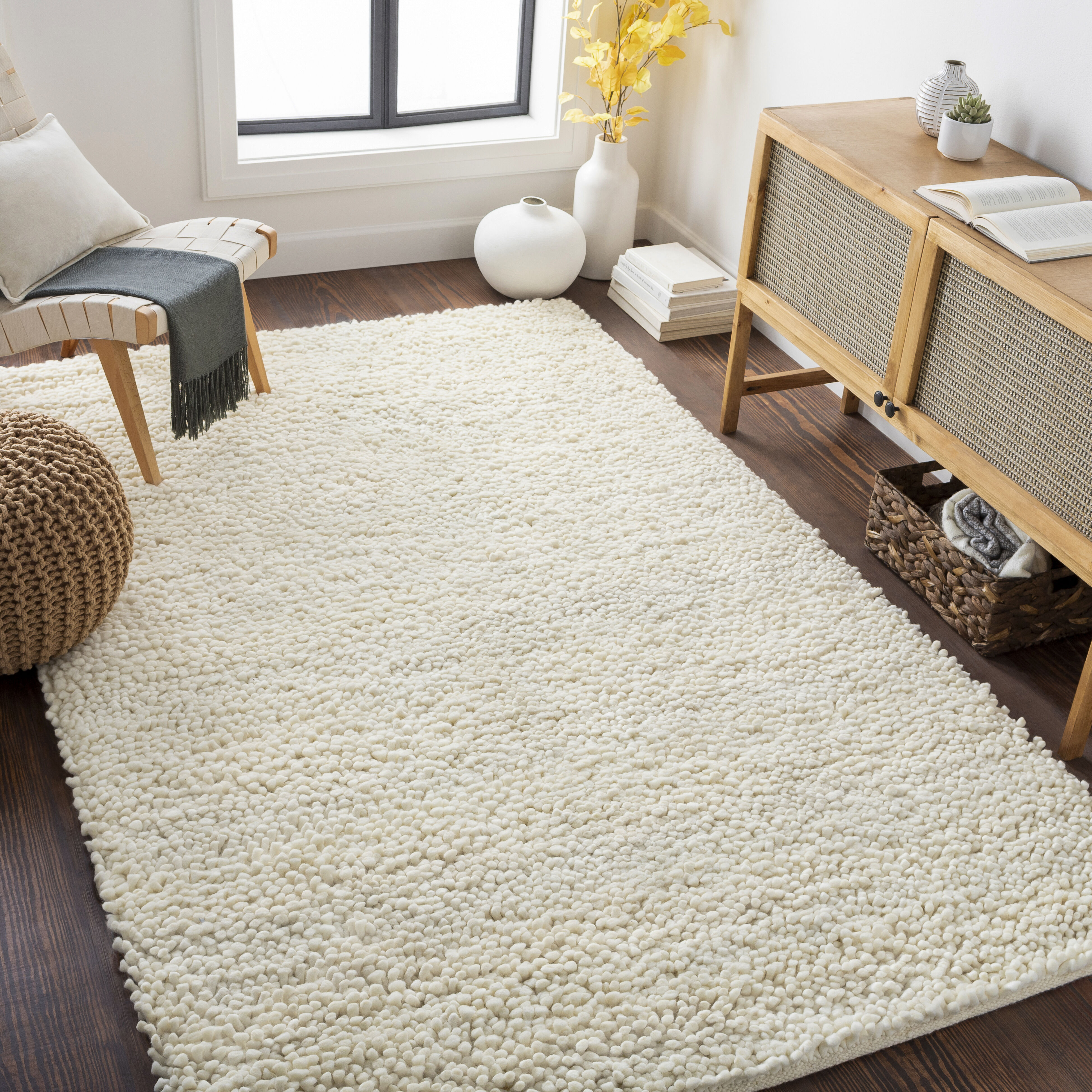 Aros 96 X 96 inch Cream Rug in 8 Ft Square, Square