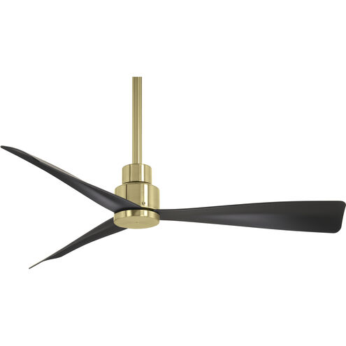 Simple 44 44 inch Soft Brass/Coal with Coal Blades Ceiling Fan, Outdoor