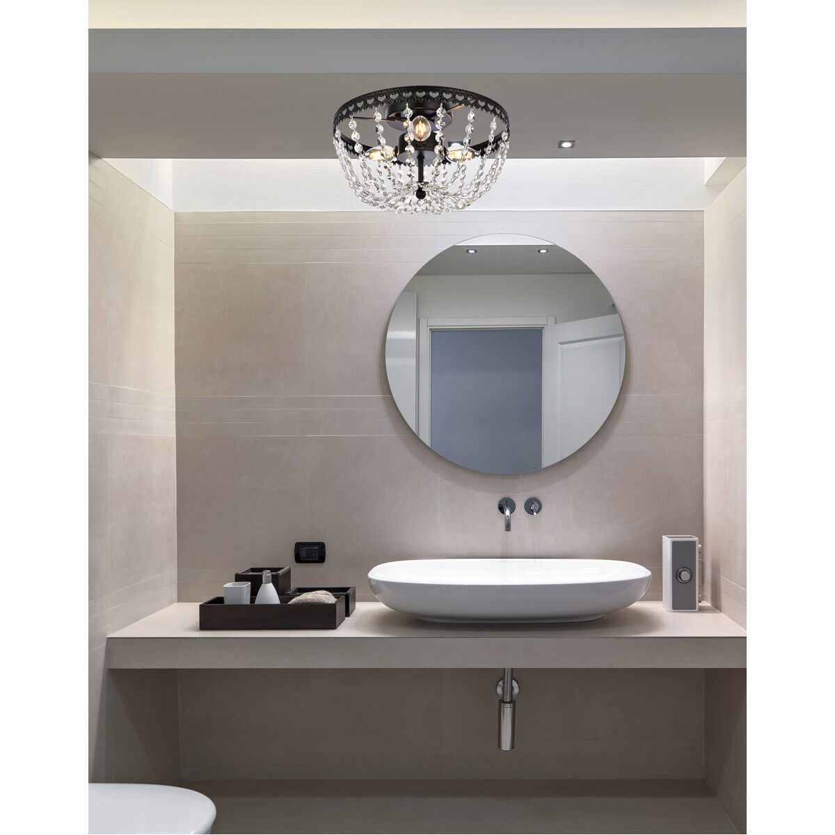 Kylie 3 Light 14 inch Black Flush Mount Ceiling Light