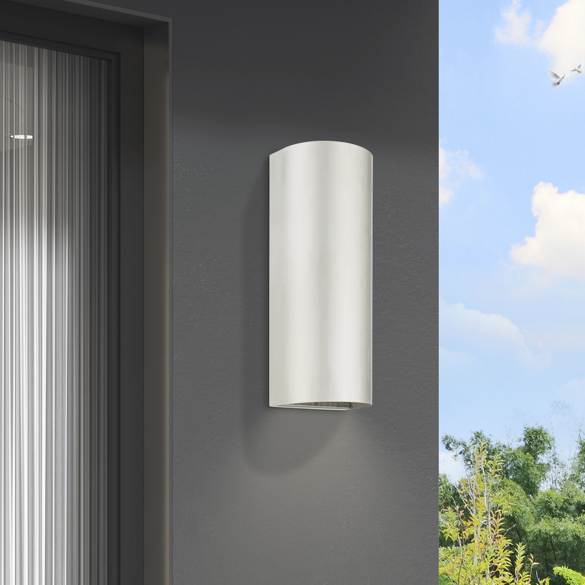 Bond 1 Light 14 inch Brushed Nickel Outdoor / Indoor  Sconce, Large