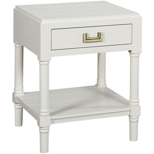 Samantha 20 X 15.75 inch White and Antique Gold Accent Table