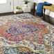 Elaziz 108.27 X 78.74 inch Fuchsia/Mustard/Dark Blue/Sky Blue/Gray/Orange Machine Woven Rug in 7 x 9, Rectangle