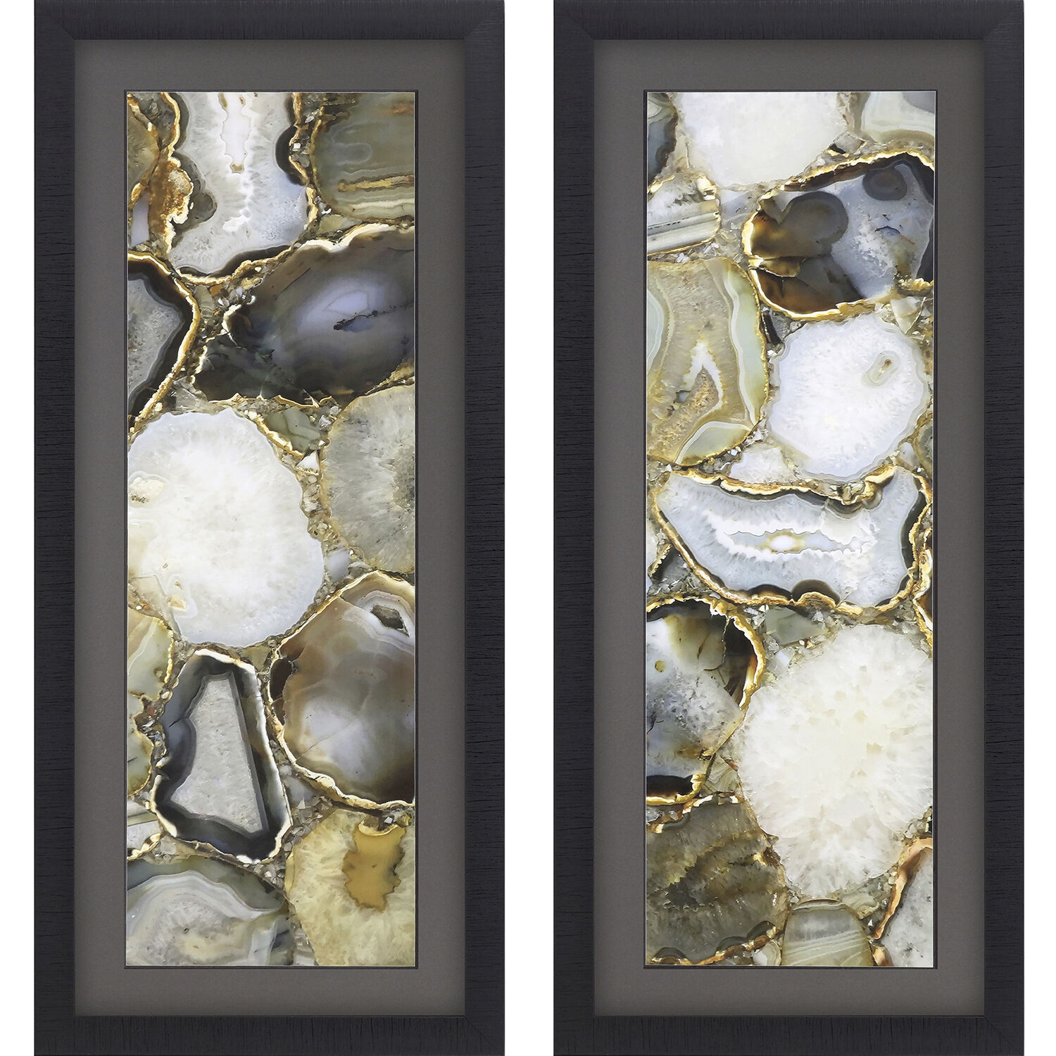 Geometrics Gray and Black and Brown and Neutral Framed Art