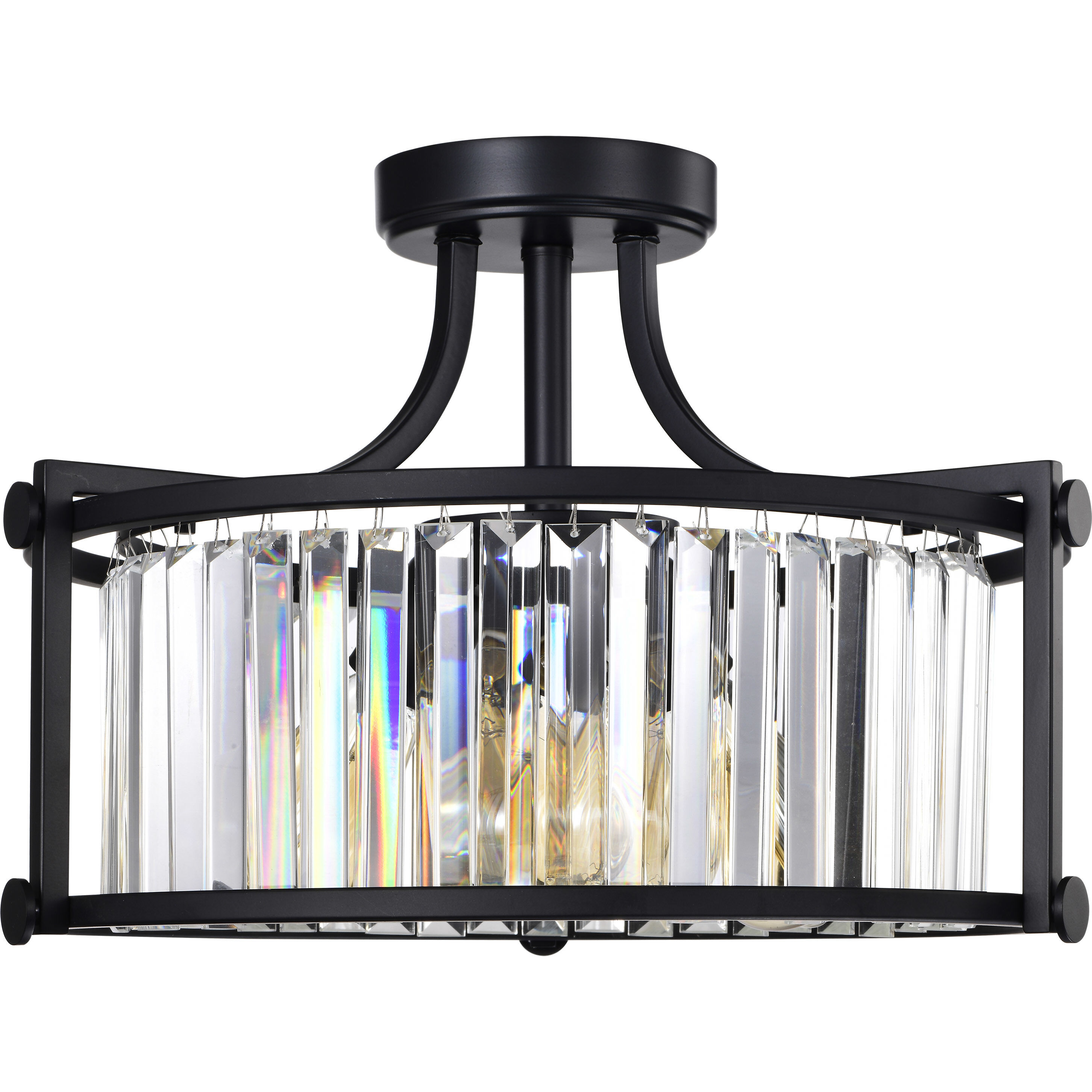 Krys 3 Light 17.75 inch Aged Bronze Semi Flush Mount Ceiling Light