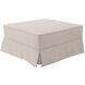 Universal 18 inch Natural Skirted Ottoman, 36in Square, The Linen Collection