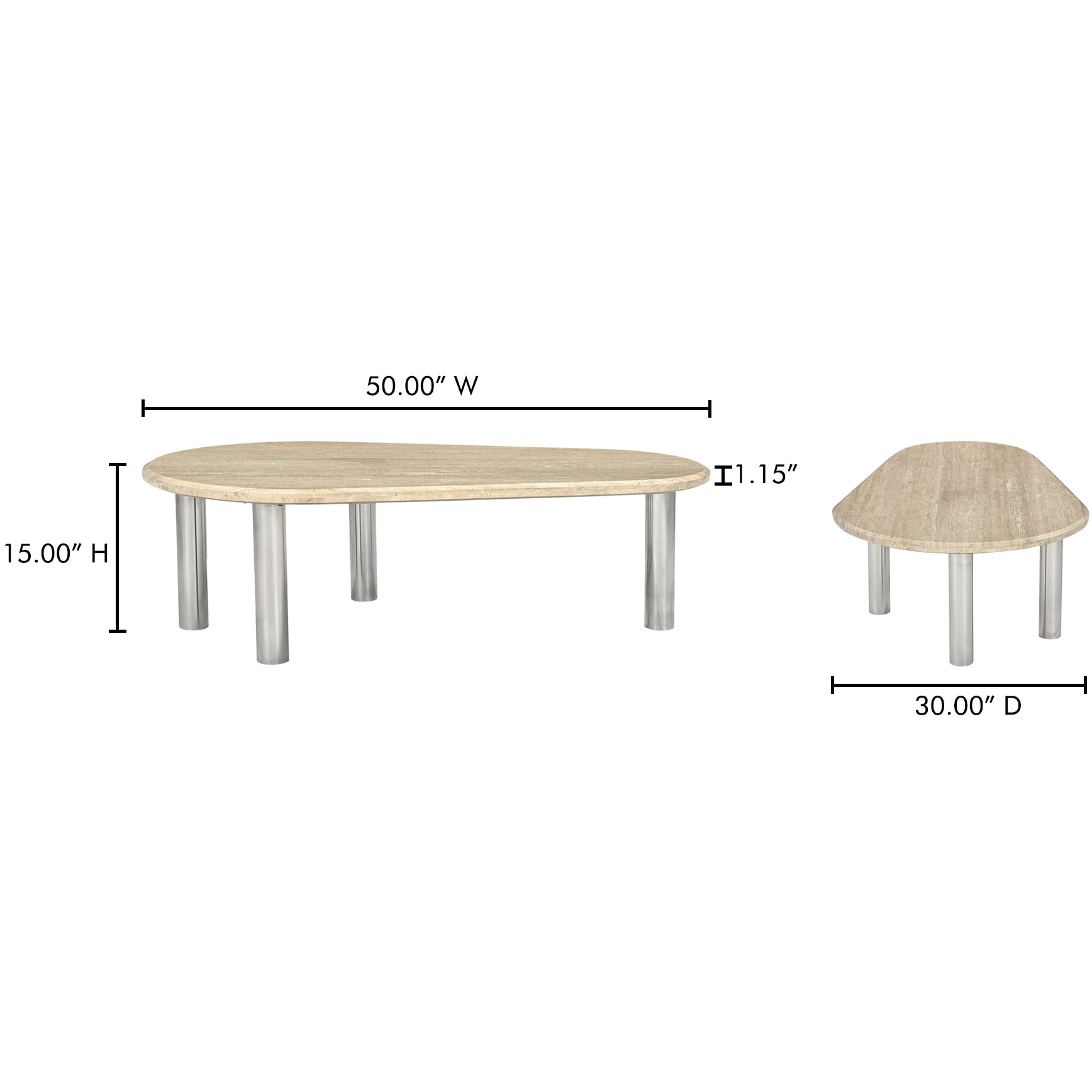 Fia 50 X 30 inch Beige Coffee Table