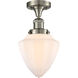 Franklin Restoration Bullet 1 Light 7 inch Brushed Satin Nickel Semi-Flush Mount Ceiling Light