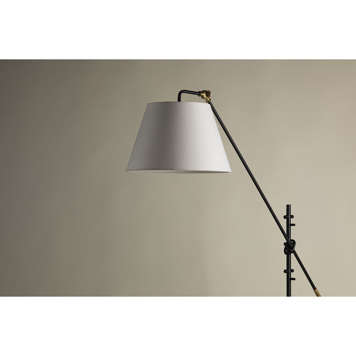 Navin 64.73 inch 60.00 watt Patina Brass/Textured Black Floor Lamp Portable Light