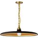 Quentin 1 Light 24 inch Aged Brass Pendant Ceiling Light in Matte Black/Gold