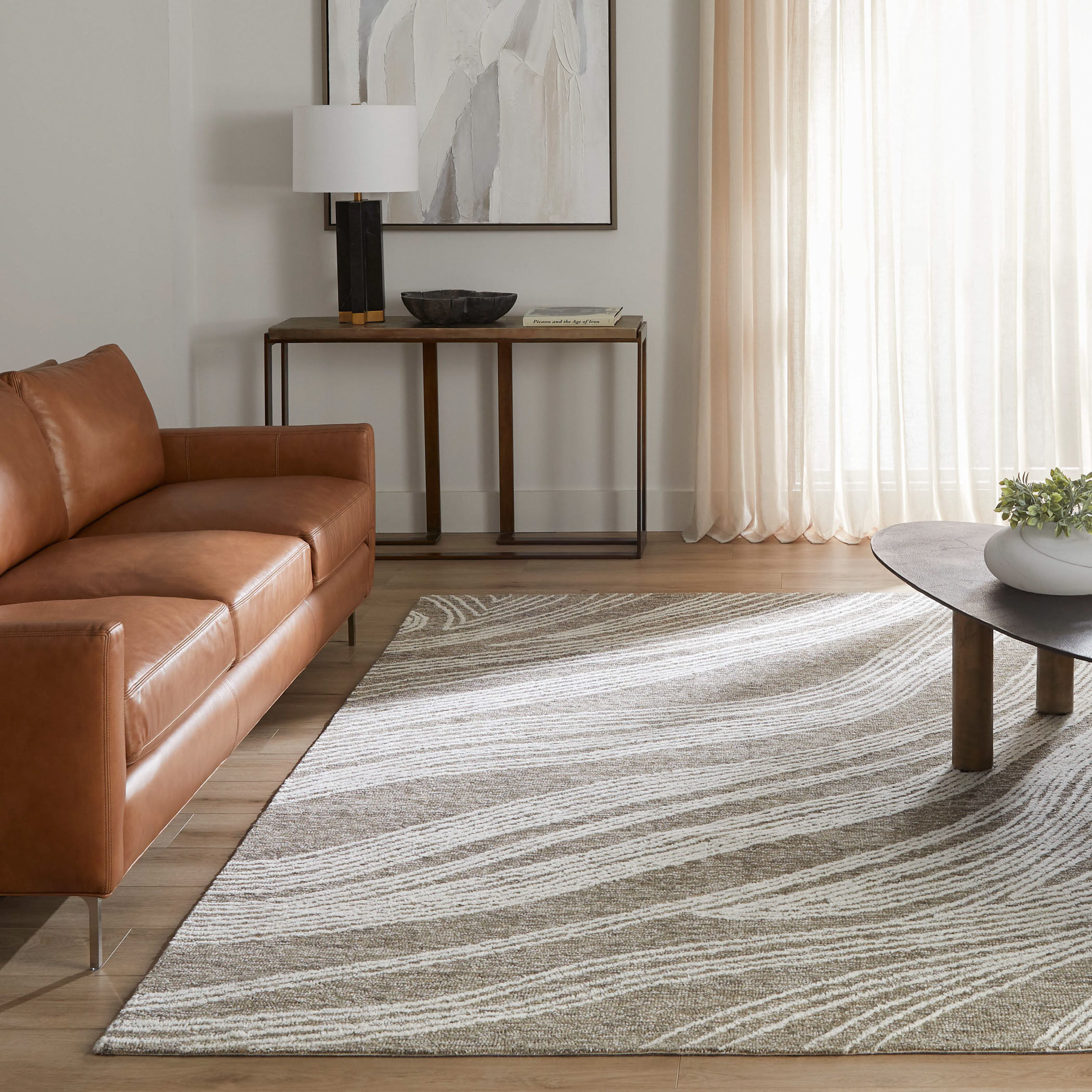 Mitra 90 X 63 inch Black/White Rug in 5 x 7