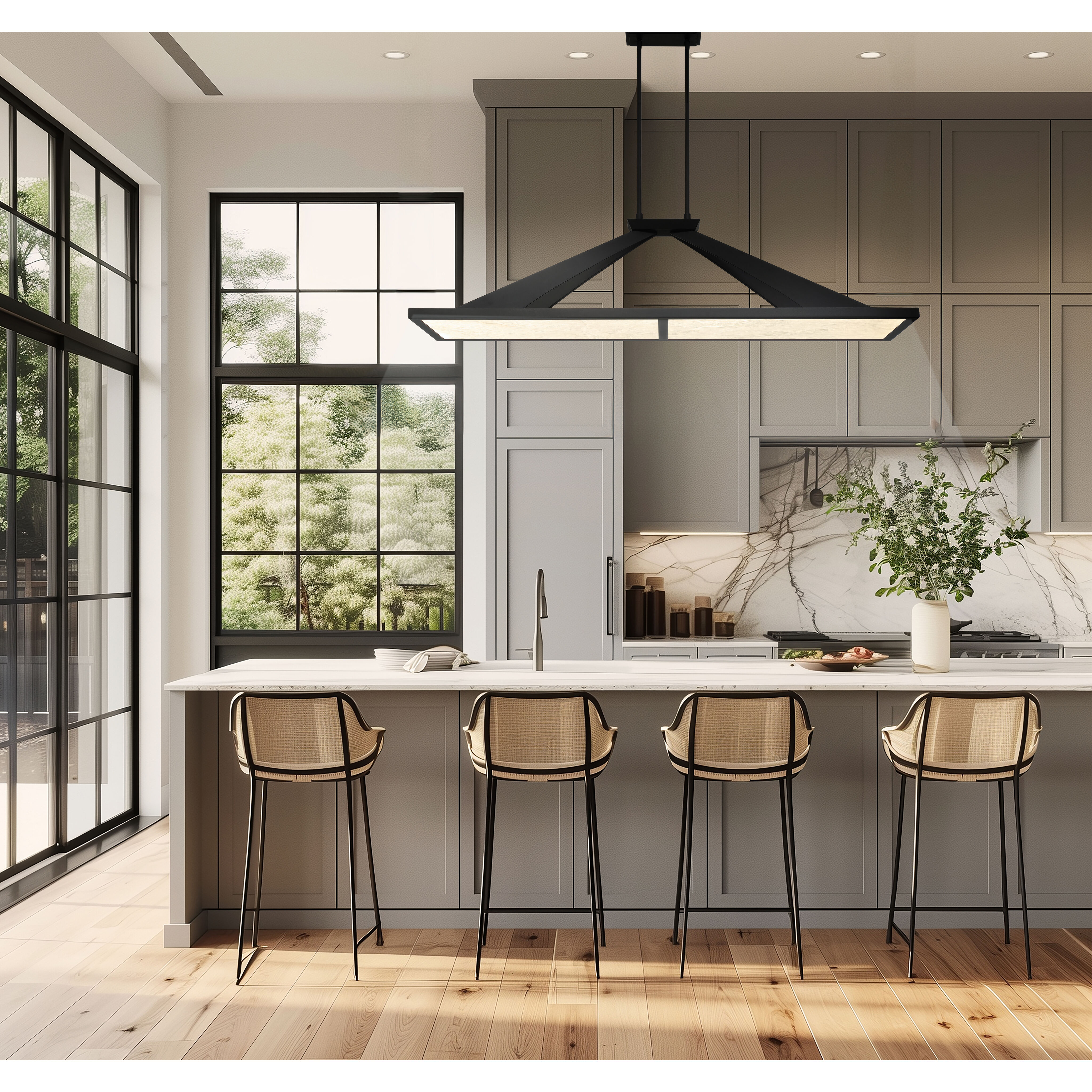 Stiles LED 48 inch Sand Coal Island Chandelier Ceiling Light