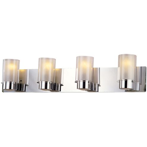 Essex 4 Light 35.5 inch Chrome Bath Vanity Wall Light in Half Opal Glass