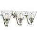 Franklin Restoration Large Cone LED 28 inch Brushed Satin Nickel Bath Vanity Light Wall Light in Seedy Glass, Franklin Restoration