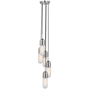 Thomas O'Brien Junio LED 9.25 inch Polished Nickel Pendant Ceiling Light in Frosted Glass, Configurable