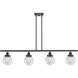 Ballston Beacon 4 Light 48 inch Matte Black Island Light Ceiling Light in Clear Glass, Ballston