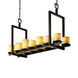 CandleAria 14 Light 13 inch Matte Black Chandelier Ceiling Light in Cream (CandleAria), Cylinder with Flat Rim, 9800 Lm LED