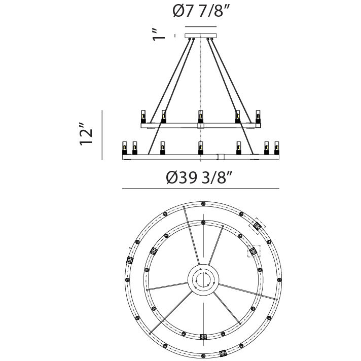 Cascadian 21 Light 39.38 inch Matte Black Chandelier Ceiling Light