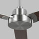 Jovie 52 52 inch Brushed Steel with Silver/American Walnut reversible blades Indoor/Outdoor Ceiling Fan