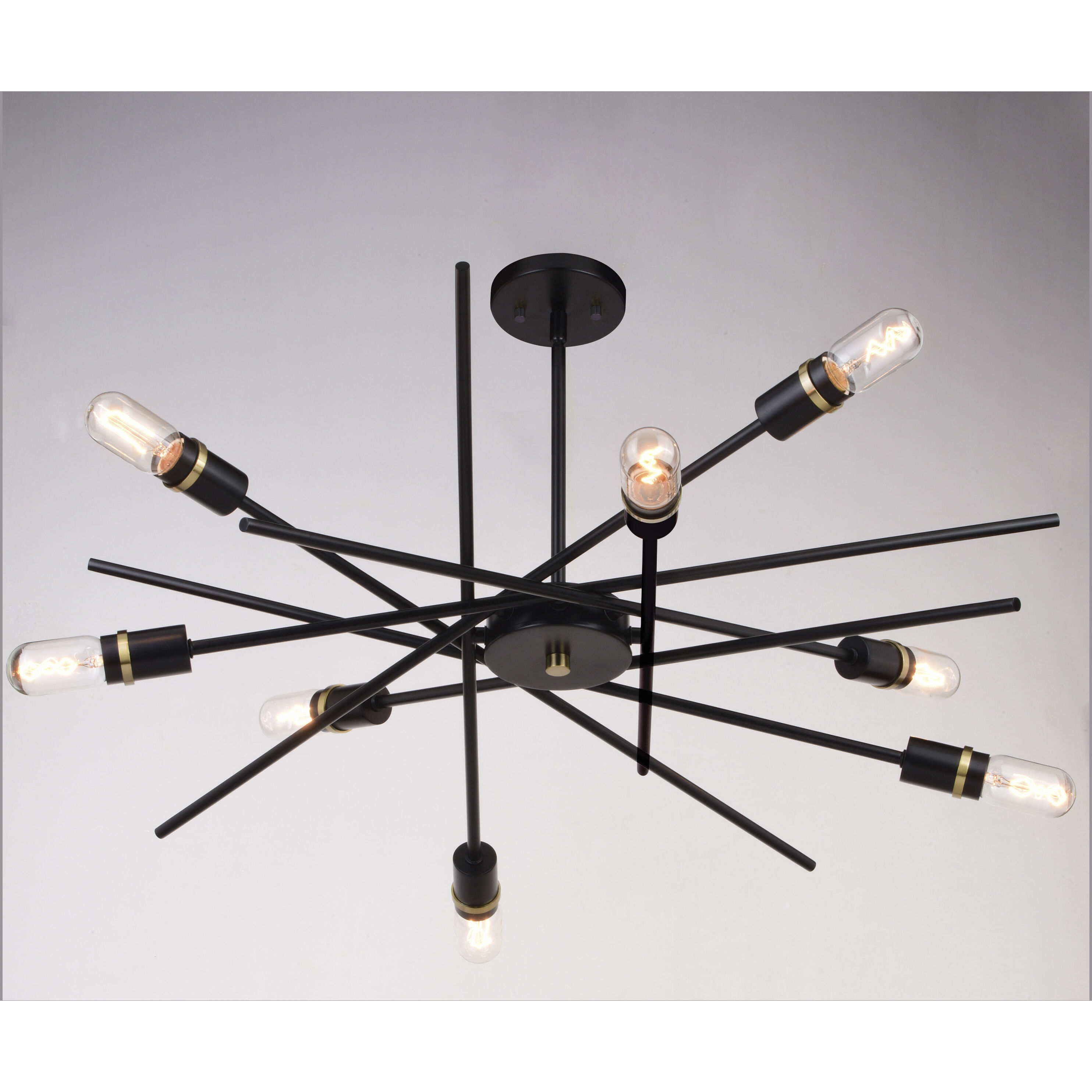 Halsted LED 29.25 inch Black and Satin Brass Pendant Ceiling Light in 8